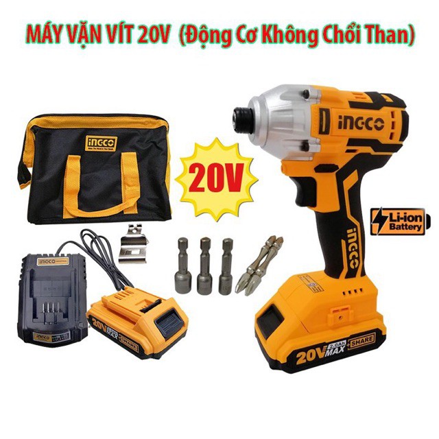 Máy bắt vít dùng pin 20v Ingco CIRLI2002 [chính hãng]