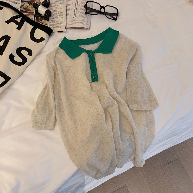 Áo polo Cỡ Lớn Tay Ngắn Phong Cách Cổ Điển Thời Trang Mùa Hè Cho Nữ