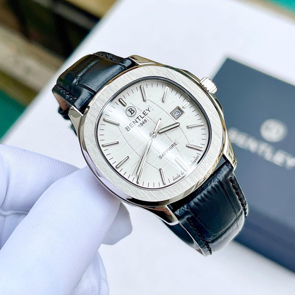 Đồng hồ cặp đôi cao cấp Bentley Nautilus BL1869 dây da, vành trơn chính hãng - Giá 1 chiếc