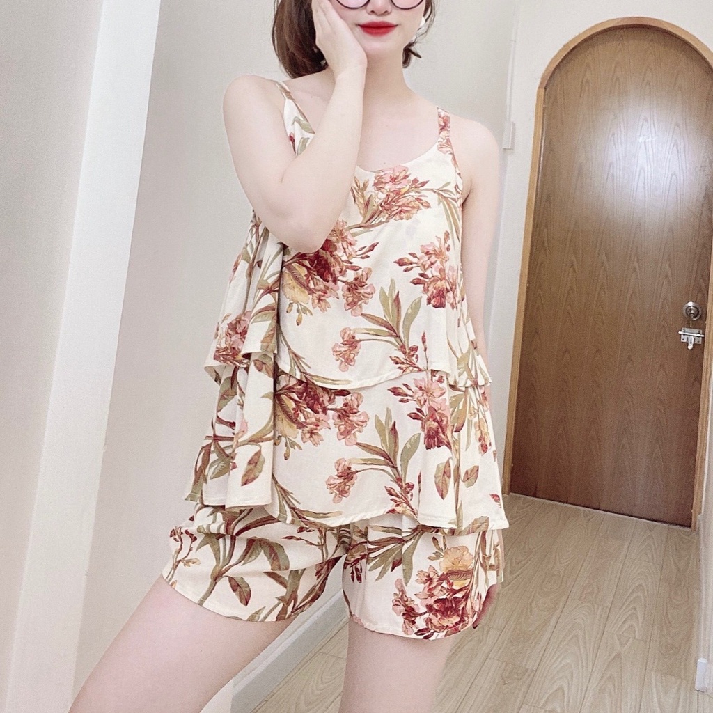 Đồ ngủ sexy nữ hai 2 dây gợi cảm hiệu mai ngô, đồ bộ lanh mặc nhà bigsize nữ dễ thương - yenbeauty đồ mặc nhà cao cấp