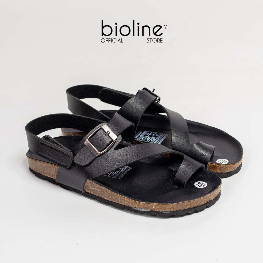 PU20-Dép sandal đế trấu BIRKEN xỏ ngón Unisex, xăng đan học sinh đi học chính hãng BIOLINE