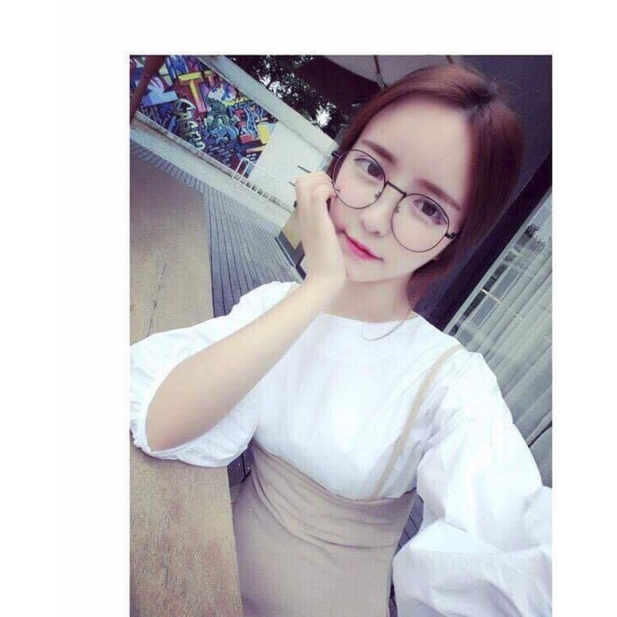 Mắt kính ngố tròn kiểu hàn quốc dành cho nam và nữ