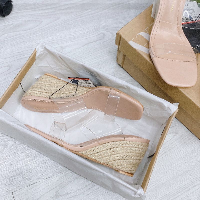 Xtu(ẢNH THẬT) Guốc Xuồng Cói 6p Zara Quai Trong Mềm Êm Fullbox Tem Hãng Cao Cấp