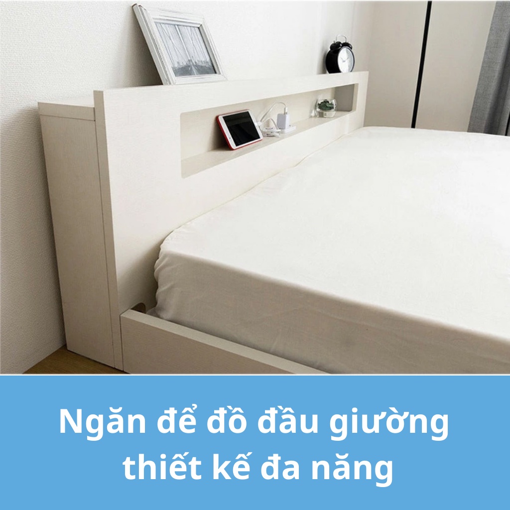 Giường Ngủ, Giường Bệt Kiểu Nhật Có Hộc Đầu Giường GHC 9224