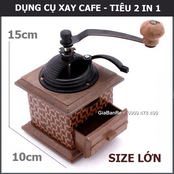 DỤNG CỤ XAY TIÊU, CÀ PHÊ 2 IN 1 - chọn 1 trong 2 size - 6203