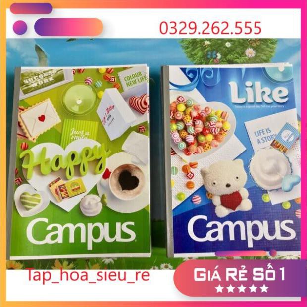 (Rẻ Vô địch) Vở kẻ ngang Campus Gift 200 trang