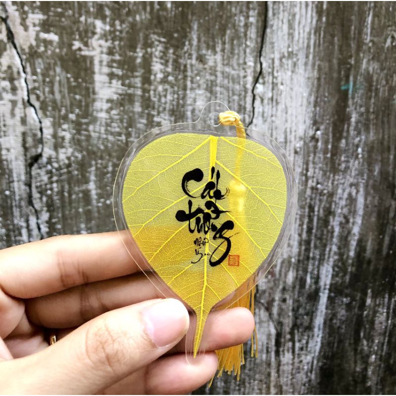 Lá Bồ Đề thư pháp chữ Cát Tường Như Ý