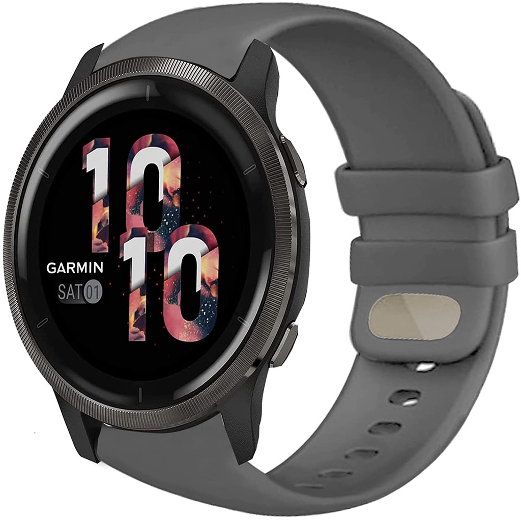Dây Đeo Silicon Thay Thế Có Nút Kim Loại Cho Đồng Hồ Thông Minh Garmin Venu 2 Band / Lamshaw