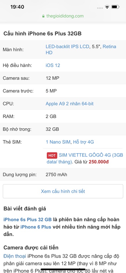 Điện Thoại App iphone 6s plus ( 2GB/32GB ). Hàng chính hãng, bản locker, like new đẹp 90%.