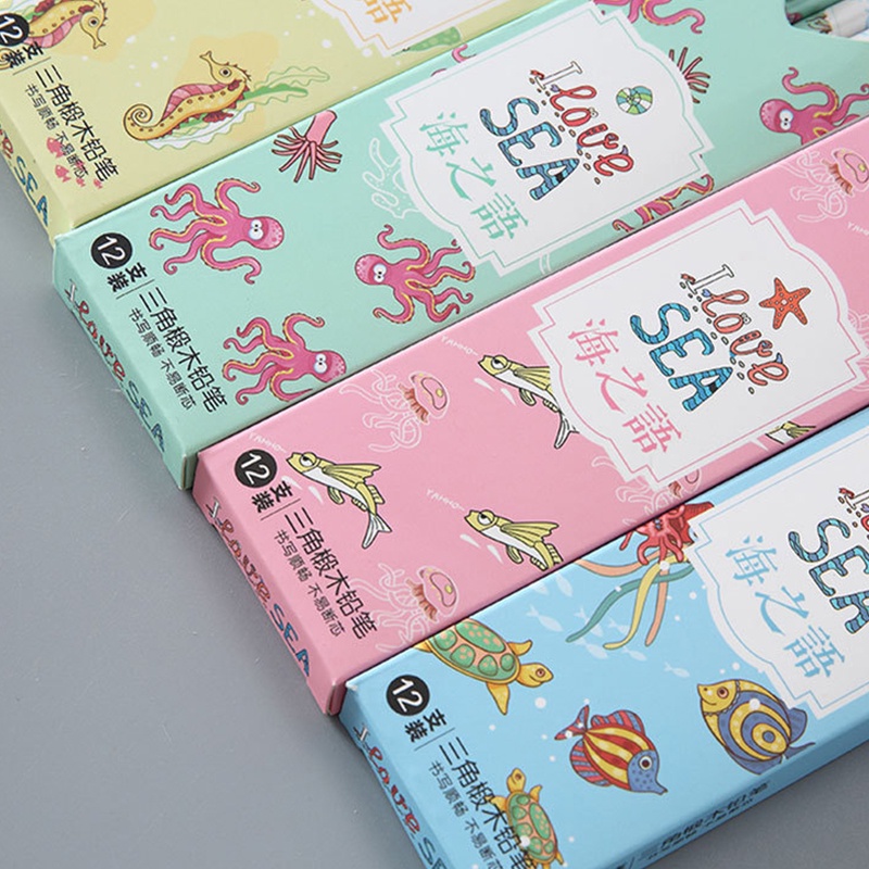 Set 12 Bút Chì Họa Tiết Hoạt Hình Đáng Yêu