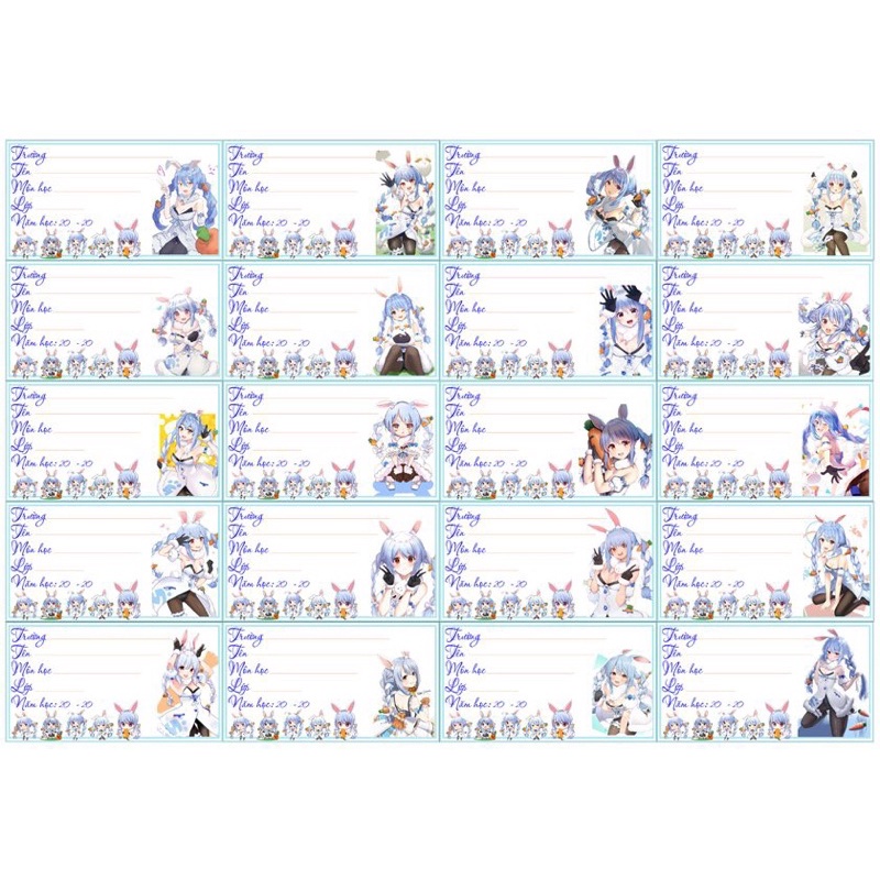 nhãn vở hololive 20-80 nhãn / nhãn vở in hình vtuber hololive