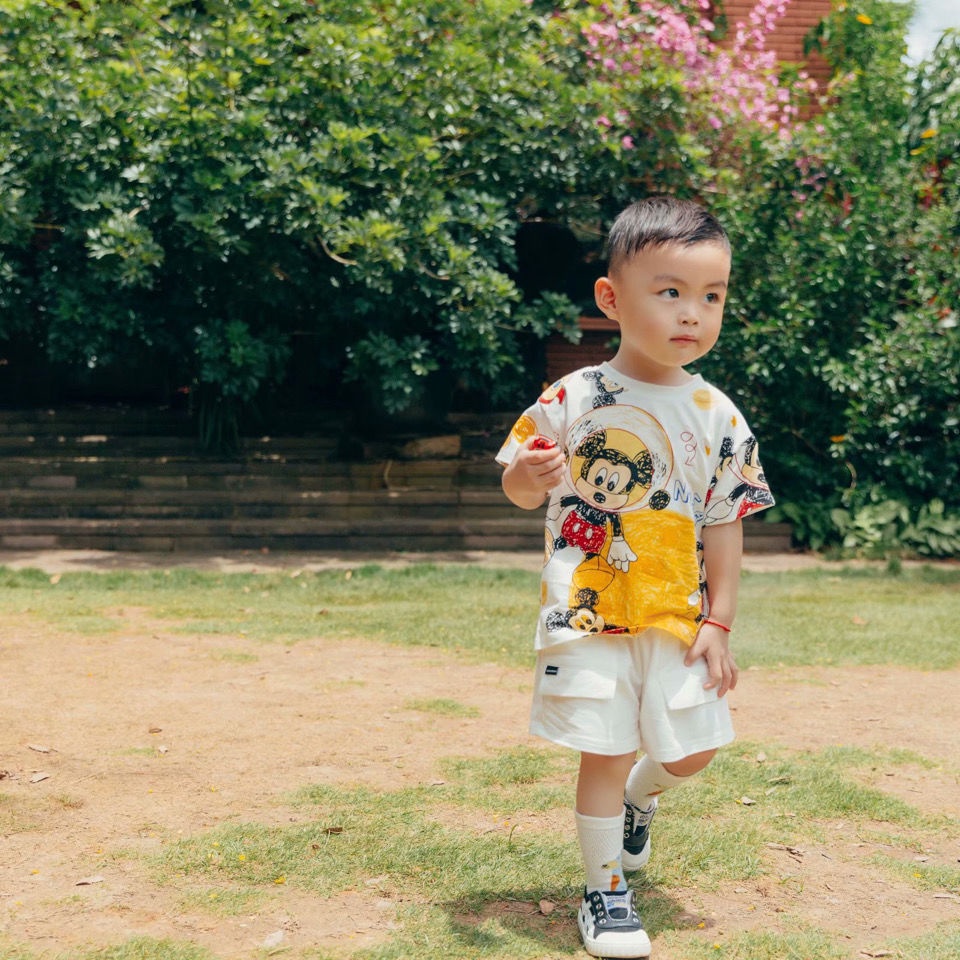 Áo Thun Ngắn Tay In Họa Tiết Hoạt Hình Đáng Yêu Cho Bé Trai Gái Kiểu Hàn Quốc