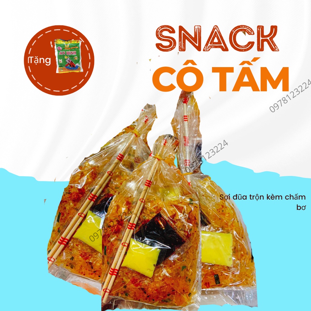 Sợi trộn bơ sốt me kèm đũa-Bánh tráng trộn tẩm vị ăn liền ngon ngất ngây/Snack Cô Tấm