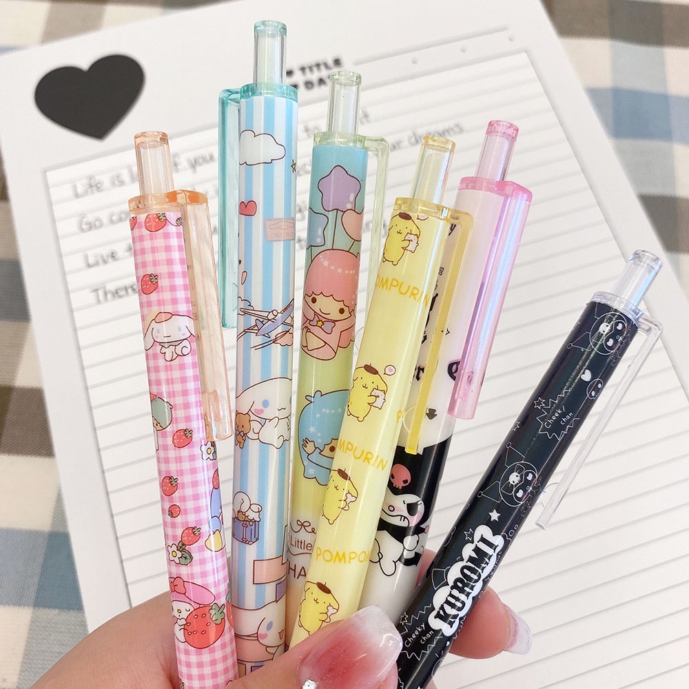 Annami Cute Gel Pen Sanrio Cinnamoroll Kuromi 0.5mm Retractable Gel Pen Refill Pen School Office Supplies