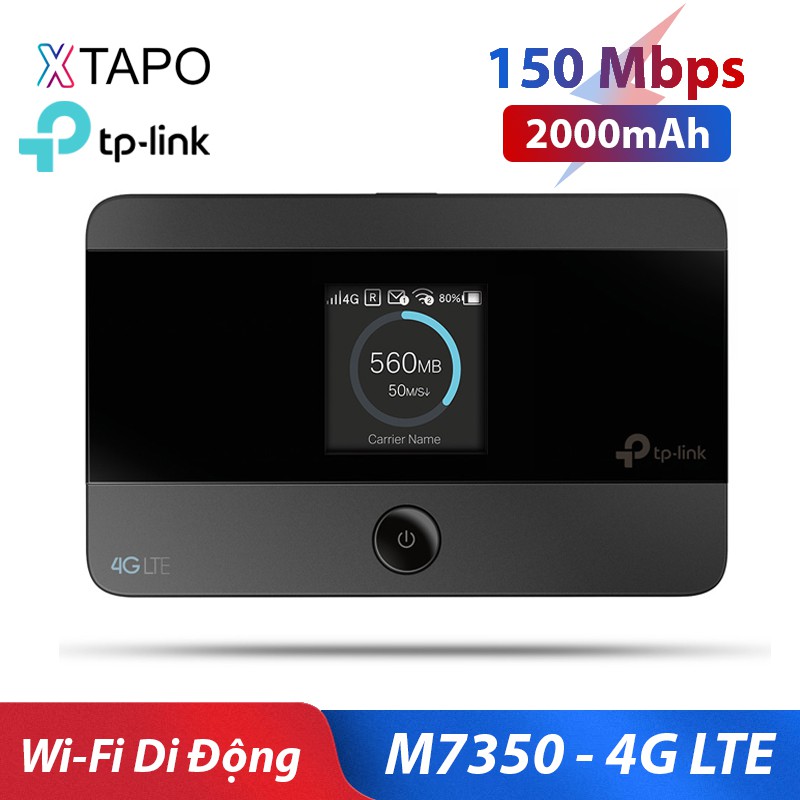 Bộ Phát Wifi Di Động 4G LTE TP-Link M7350 Đen tốc độ 150Mbps pin 2000mAh