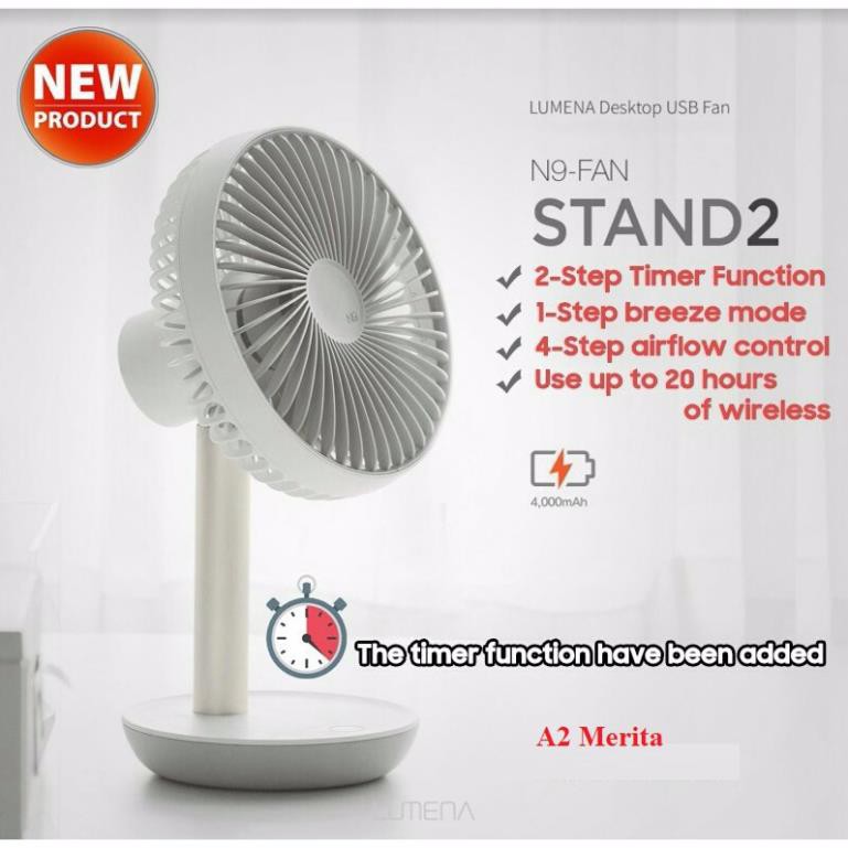 Quạt mini tích điện N9-FAN STAND 4 tốc độ gió | BH 3 Tháng