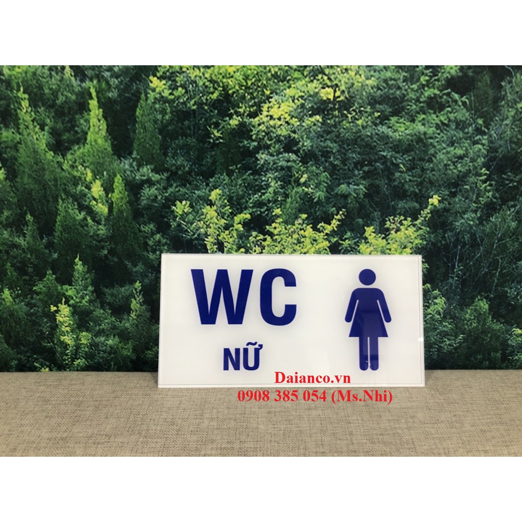Combo 2 tấm bảng chỉ dẫn nhà vệ sinh nam nữ (10x20cm)- Hình thật