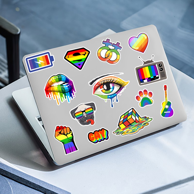 Sticker Chủ Đề 7 Sắc Cầu Vồng Chống Nước Cắt Sẵn | STK36 | Hình Dán Sticker Dán Mũ Bảo Hiểm Điện Thoại Laptop Bình Nước