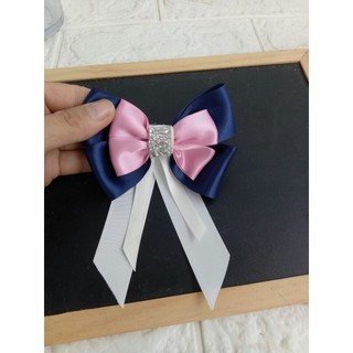 Kẹp tóc nơ lụa satin bản to phong cách tiểu thư