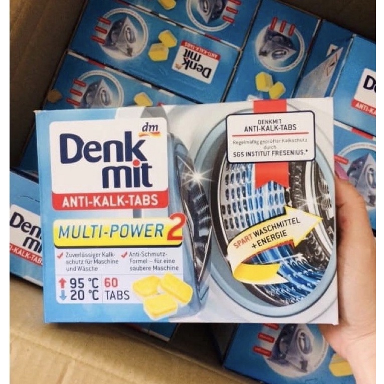 Viên tẩy lồng giặt Denkmit Đức hộp 60 viên x 15g