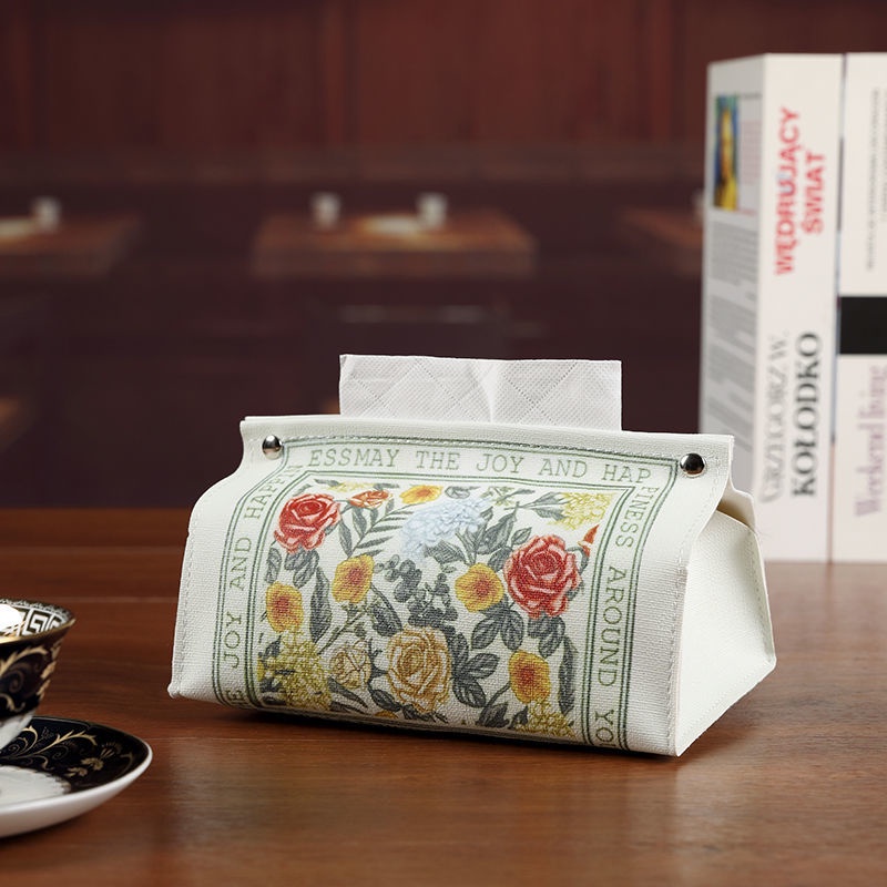 Hộp Đựng Khăn Giấy Giả Da Phong Cách Mỹ Trang Trí Nội Thất