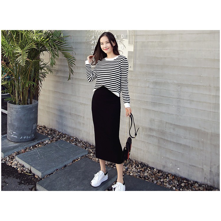 [Có sẵn] Chân Váy Ôm Chữ A Dáng Dài Lưng Cao Xẻ Tà Phong Cách Retro Hàn Quốc Dễ Phối Đồ Cực Xinh Dành Cho Nữ | BigBuy360 - bigbuy360.vn