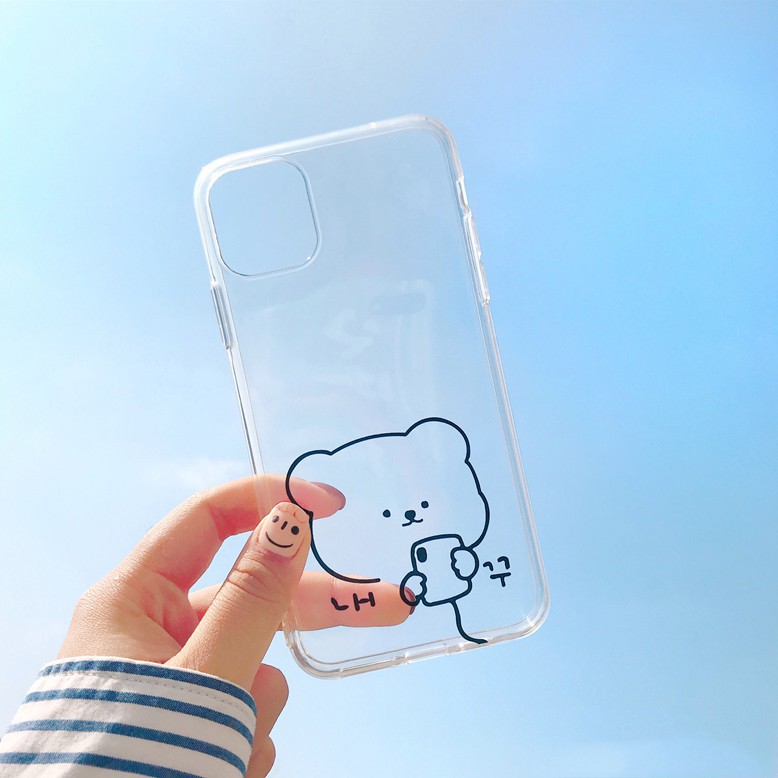 Ốp lưng iphone trong siêu dẻo Gấu Selfie cho IPhone 11/11Pro/11pro Max X XR XS XS MAX /6 7 8 Plus SE t19 | BigBuy360 - bigbuy360.vn