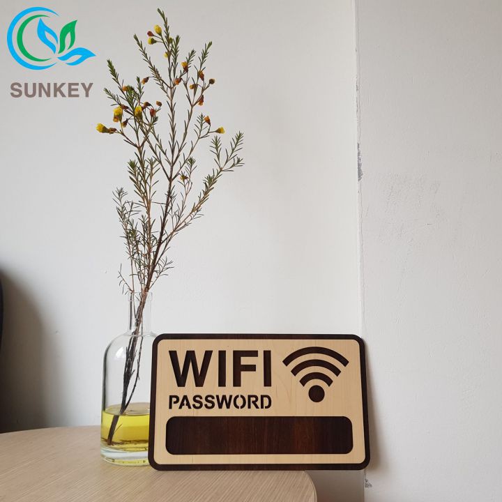 Bảng Gỗ Treo Tường Wifi - Kích Thước 25x15 cm - Trang Trí Quán Coffee