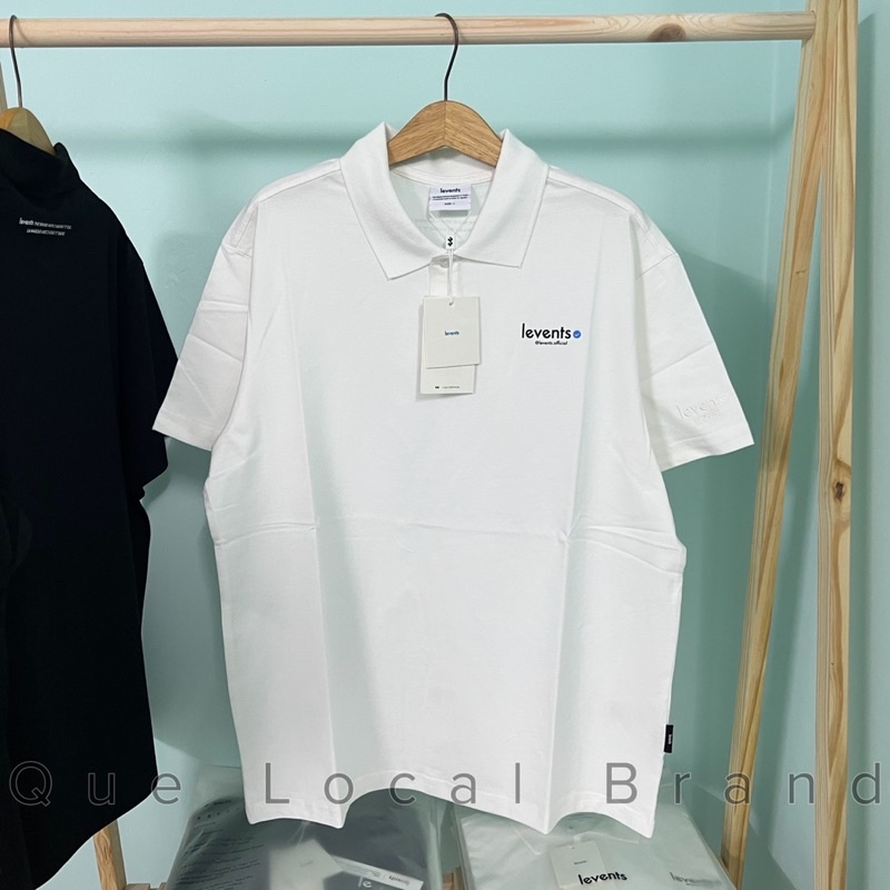 Hàng Chính Hãng Áo polo LEVENTS Mini popular White Full mác vải hãng Levent tặng kèm giấy thơm kèm ảnh thật và video
