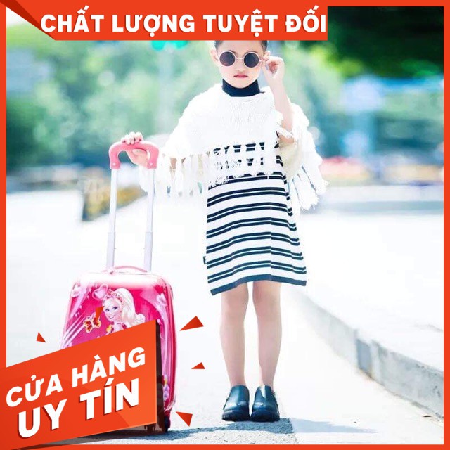 \ SIZE 18/ VALY KÉO CÔNG CHÚA BARBIE HỒNG XINH ĐẸP CHO BÉ GÁI Fg51