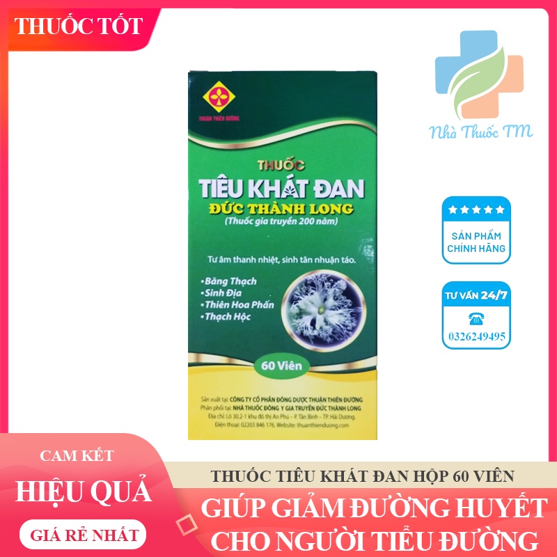 Tiêu Khát Đan Đức Thành Long Giúp Giảm Đường Huyết Ở Người Tiểu Đường Hộp 60 viên