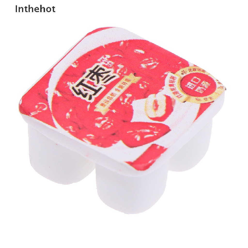 Set 10 mô hình sữa chua mini bằng nhựa tỉ lệ 1:12 trang trí nhà búp bê