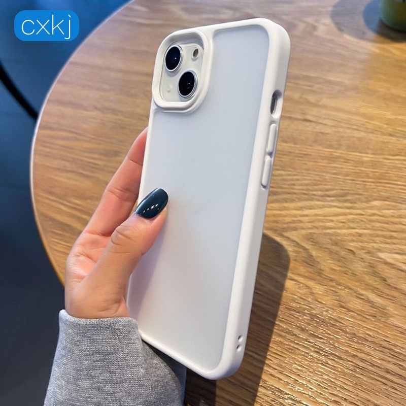 Ốp Điện Thoại gel Silica Trong Suốt Nhám Bảo Vệ Ống Kính Cho iPhone 14 13 12 11 Pro Max XS Max XR X 7 + 8 Plus