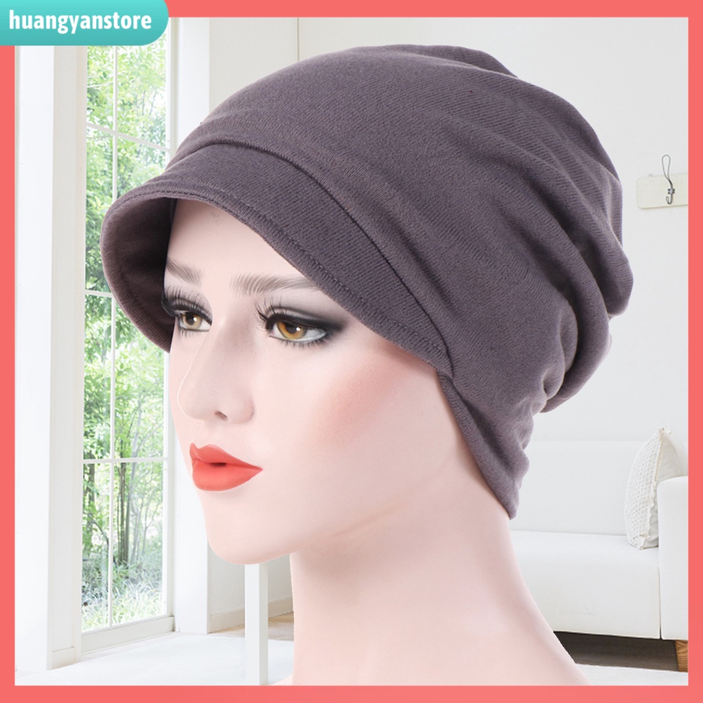 HY| Mũ trùm đầu màu trơn chất liệu cotton thời trang cho nữ