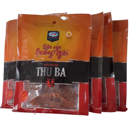 Khô bò sợi Combo 5 gói 100gr chính hãng Thu Ba Quảng Ngãi