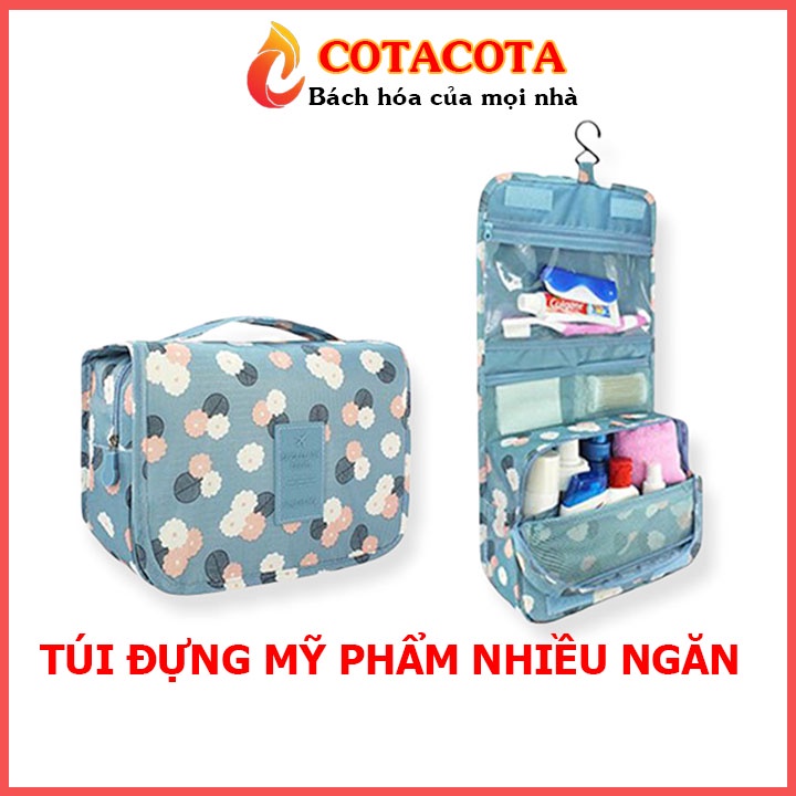 Túi Đựng Mỹ Phẩm Đồ Trang Điểm Nhiều Ngăn Có Móc Treo Du Lịch Tiện Lợi