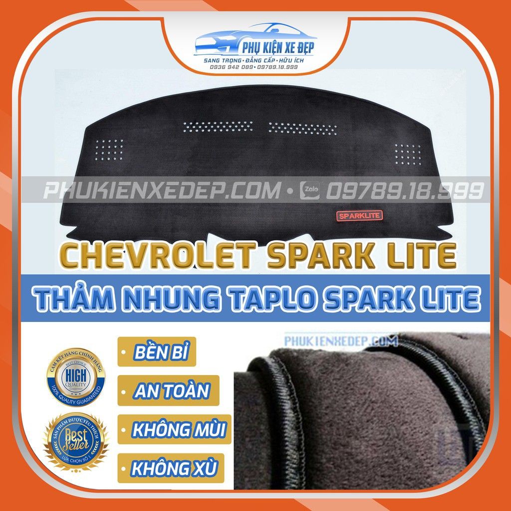 Thảm chống nóng taplo xe Chevrolet SPARK LITE chất liệu Nhung Lông cừu 3 lớp chống trượt