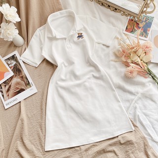 ĐẦM POLO THÊU GẤU