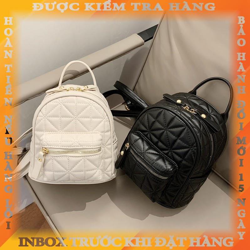 Balo nữ thời trang, balo mini ô trám da mềm siêu hot PK 187 balonui
