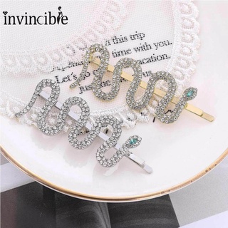 Unique Design Crystal Snake Shape Hairpins/ Fashion Rhinestone Hair Clips/ Korean Metal Bangs Side Clip