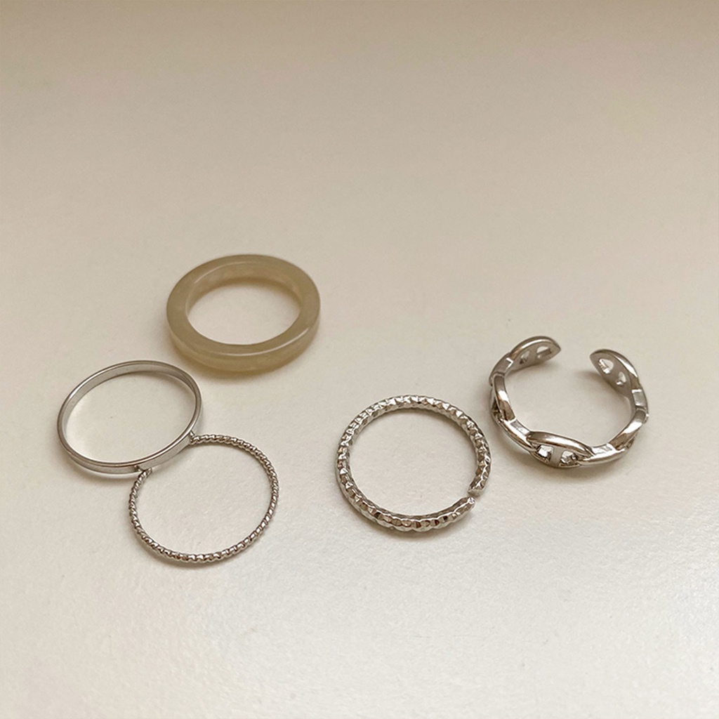 Bộ Năm Nhẫn Đeo Ngón Chân Bằng Nhựa Resin Hình Mũi Heo Phong Cách Hàn Nhật Cá Tính Thời Trang Cho Nữ