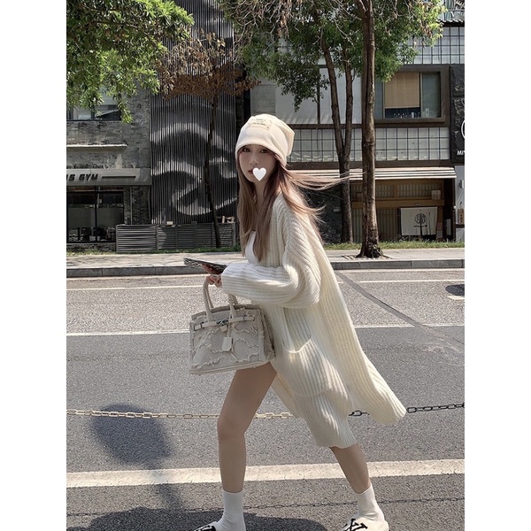 ÁO KHOÁC CARDIGAN LEN TRƠN DÁNG DÀI