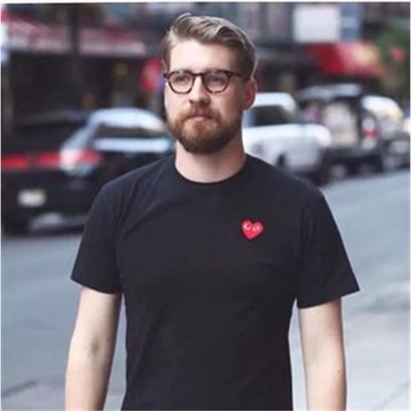 Áo thun cotton tay ngắn thêu hình PLAY cổ điển thời trang cho nam và nữ