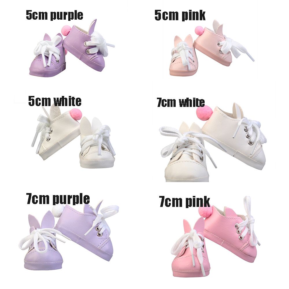 1 Đôi Giày Da Mini Họa Tiết Hoạt Hình Nhiều Màu Cho Búp Bê