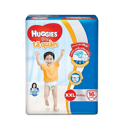 Tã quần Huggies Dry XXL16 ( từ 16-25kg) - HSD luôn mới