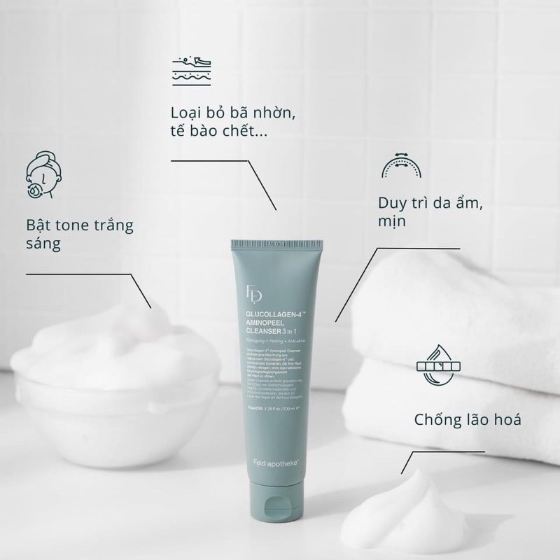 Sữa rửa mặt Glucollagen Cleanser Feld Apotheke