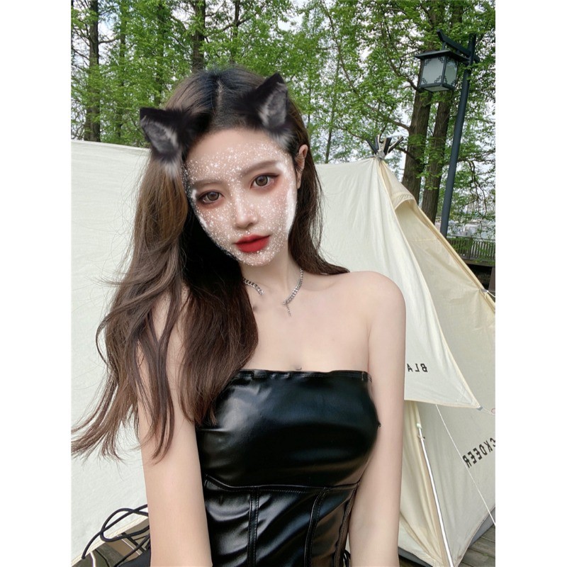 ÁO CROPTOP🌼NaNo Studio🌼Mùa hè cô gái cao bồi 2021 áo yếm tam giác cúp ngực 2 màu chất da dày xịn phối chân váy cực chất | BigBuy360 - bigbuy360.vn