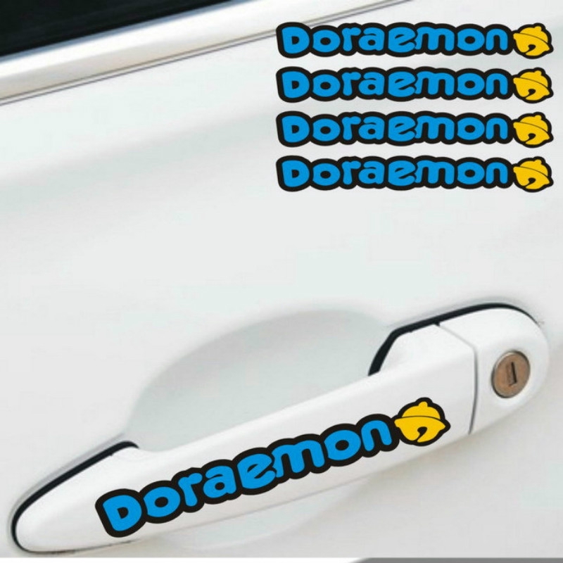 Miếng Dán Trang Trí Gương Chiếu Hậu Xe Hơi Hình Doraemon Chống Thấm Nước