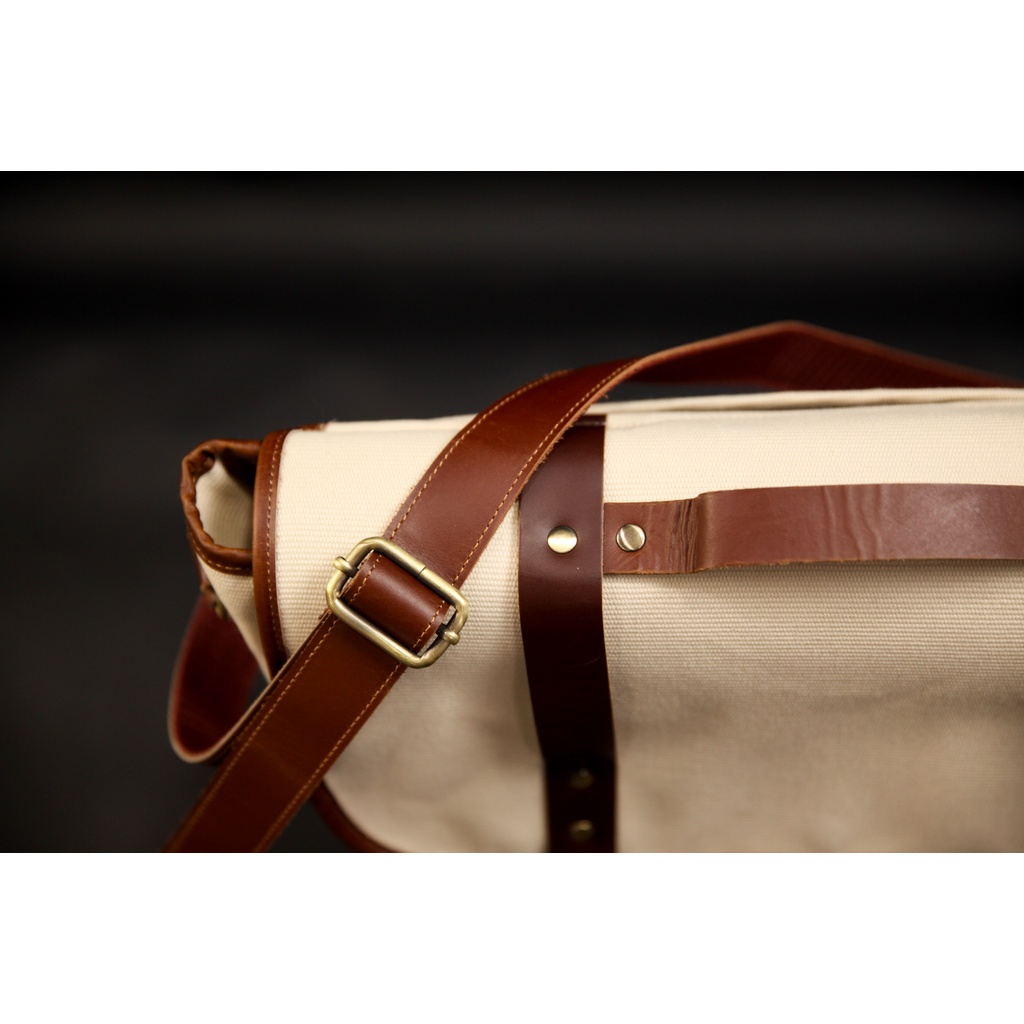 Túi Messenger Signature - túi công sở da bò phối canvas cotton cao cấp