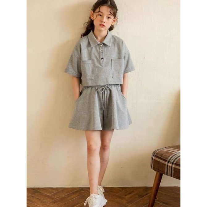 Rập Giấy 30120 - Set croptop Polo + Quần xòe - size lớn